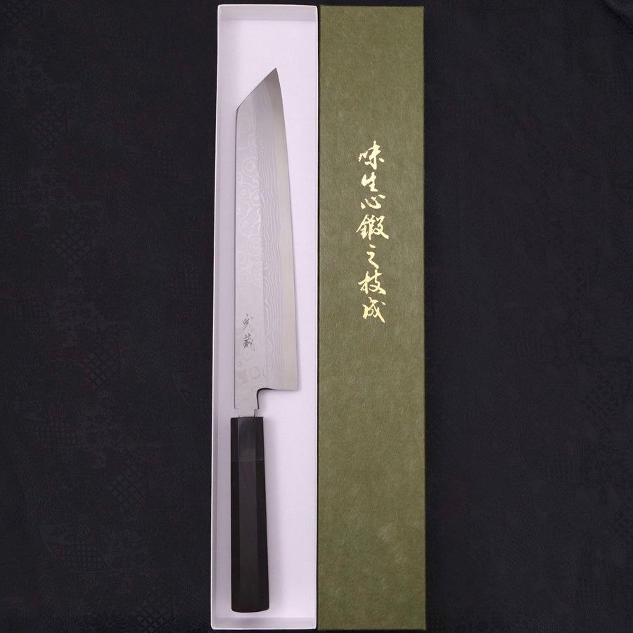 Kiritsuke Blue Steel #2 Suminagashi Buffalo Ebony Handle 270mm