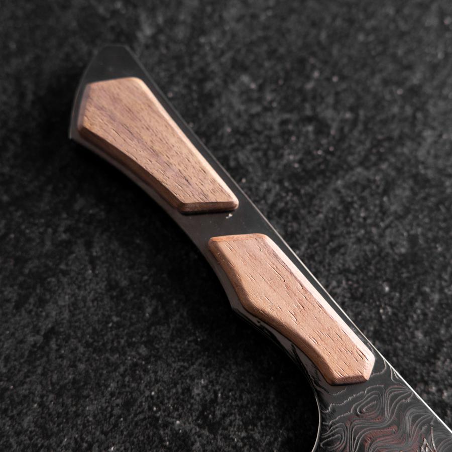 Kiritsuke Bread knife VG-10 Mirror Damascus Maple Handle 210mm - Black (8.3”)-[Musashi]-[Japanese-Kitchen-Knives]