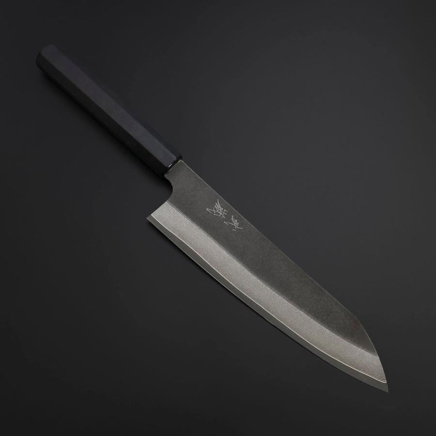 Kiritsuke Cobalt Stainless HRC62 Kurouchi Damascus  Buffalo Ebony Handle 210mm