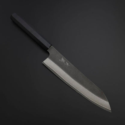 Kiritsuke Cobalt Stainless HRC62 Kurouchi Damascus  Buffalo Ebony Handle 210mm