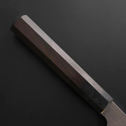 Kiritsuke Cobalt Stainless HRC62 Kurouchi Damascus  Buffalo Ebony Handle 240mm