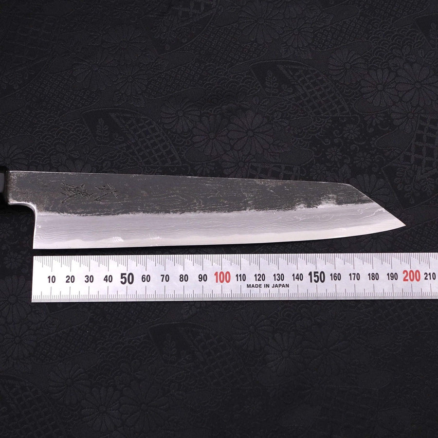 Kiritsuke Gyuto Blue Steel #1 Kurouchi Suminagashi Buffalo Ebony Handle 200mm