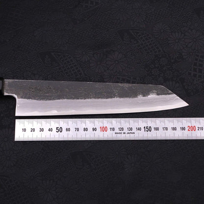 Kiritsuke Gyuto Blue Steel #1 Kurouchi Suminagashi Buffalo Ebony Handle 200mm