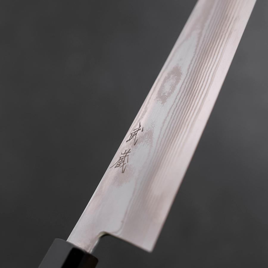 Kiritsuke Gyuto Silver Steel #3 Damascus Buffalo Wenge Handle 210mm