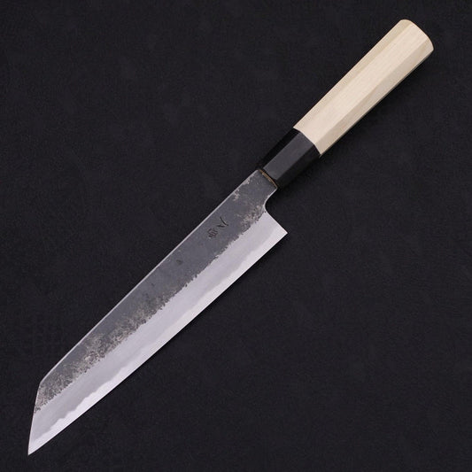 Kiritsuke Gyuto White Steel #2 Kurouchi Buffalo Magnolia Handle 200mm
