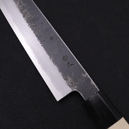 Kiritsuke Gyuto White Steel #2 Kurouchi Buffalo Magnolia Handle 200mm
