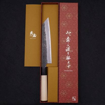 Kiritsuke Gyuto White Steel #2 Kurouchi Buffalo Magnolia Handle 200mm