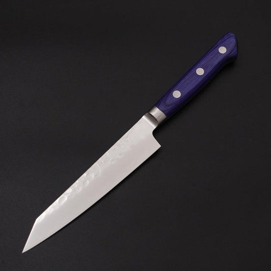Kiritsuke Petty AUS-10 Stainless Tsuchime Western-Blue Handle 145mm