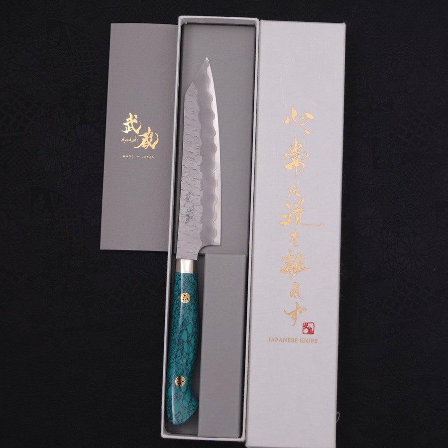 Kiritsuke Petty SG-2 Tsuchime Turquoise Green Handle 150mm