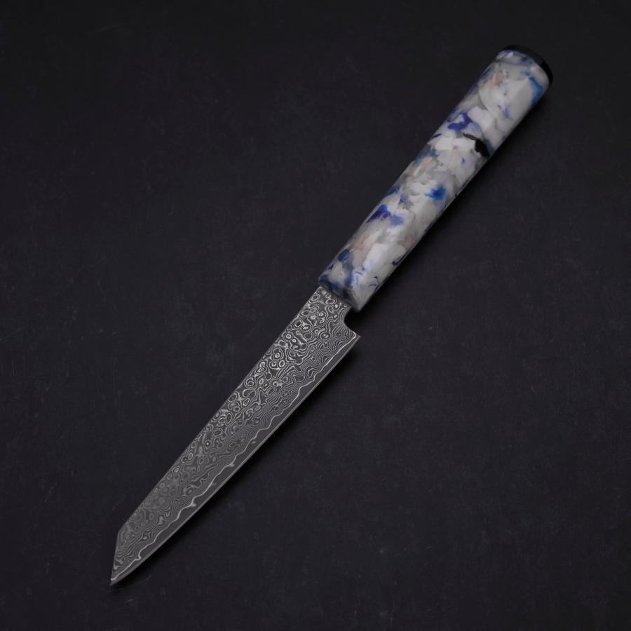 Kiritsuke Petty VG-10 Damascus Ocean Blue-White Mix Handle 130mm