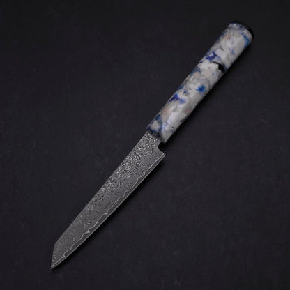 Kiritsuke Petty VG-10 Damascus Ocean Blue-White Mix Handle 130mm