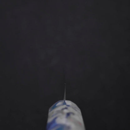 Kiritsuke Petty VG-10 Damascus Ocean Blue-White Mix Handle 130mm