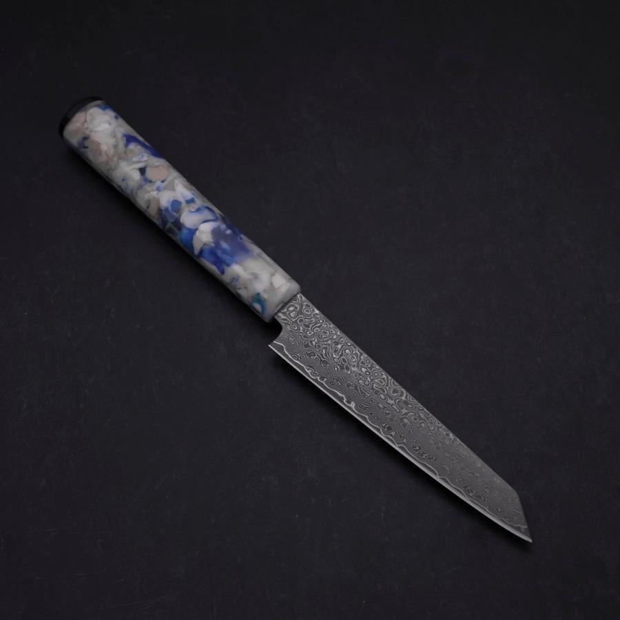 Kiritsuke Petty VG-10 Damascus Ocean Blue-White Mix Handle 130mm