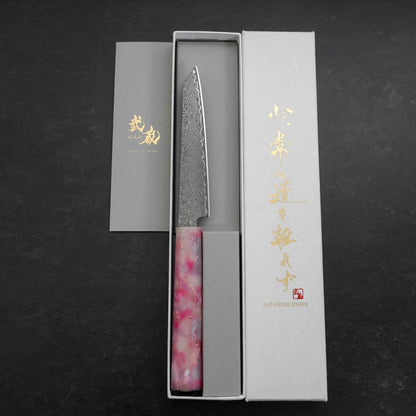 Kiritsuke Petty VG-10 Damascus Ocean Sakura Rose Gold Handle 130mm