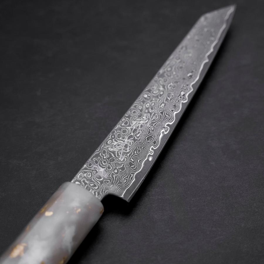 Kiritsuke Petty VG-10 Damascus Ocean White Black Gold Handle 130mm