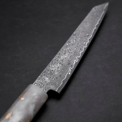 Kiritsuke Petty VG-10 Damascus Ocean White Black Gold Handle 130mm
