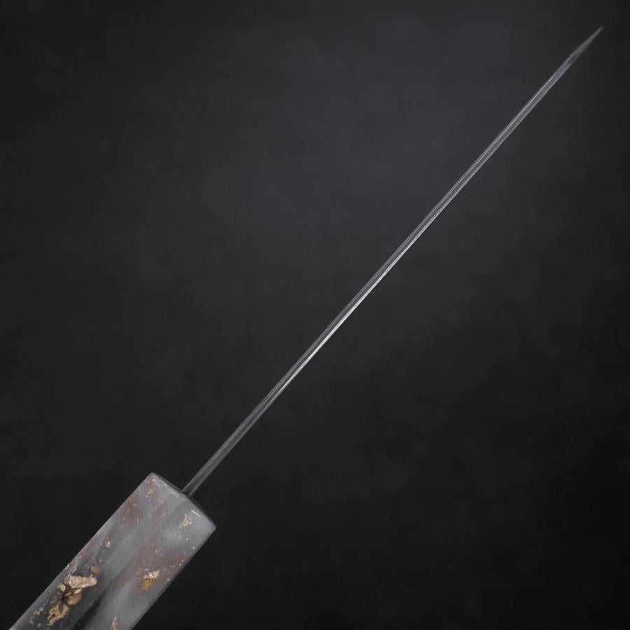 Kiritsuke Petty VG-10 Damascus Ocean White Black Gold Handle 130mm