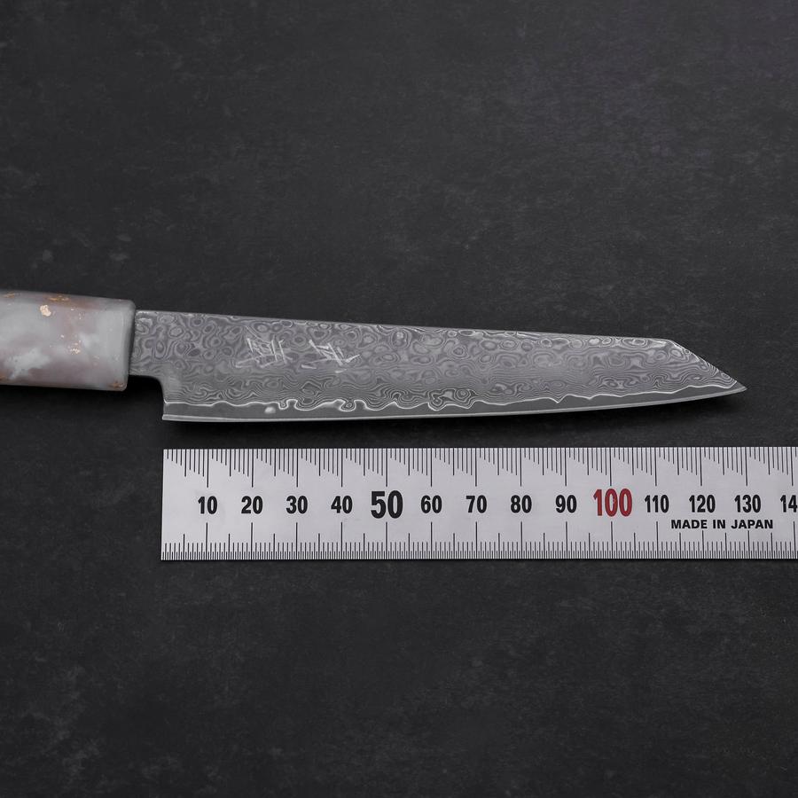 Kiritsuke Petty VG-10 Damascus Ocean White Black Gold Handle 130mm