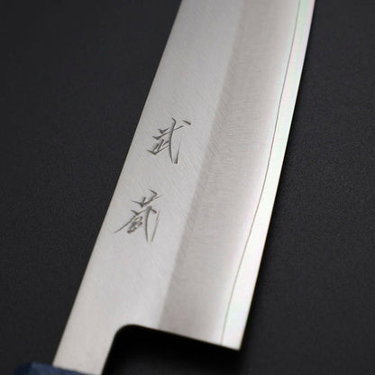 Kiritsuke Petty VG-10 Polished Blue Urushi Handle 125mm