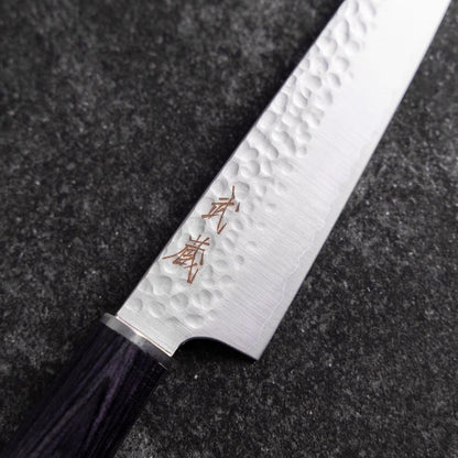 Kiritsuke Petty VG-10 Tsuchime Oval Purple Handle 150mm (5.9”)-[Musashi]-[Japanese-Kitchen-Knives]