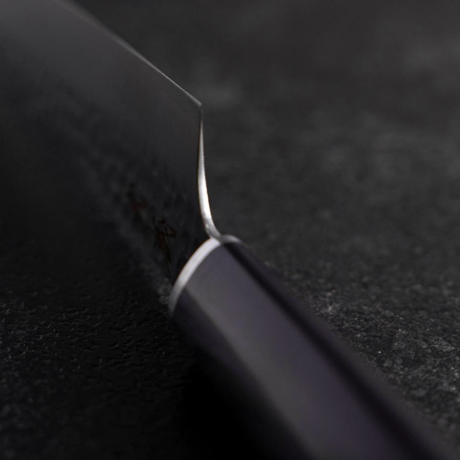 Kiritsuke Petty VG-10 Tsuchime Oval Purple Handle 150mm (5.9”)-[Musashi]-[Japanese-Kitchen-Knives]