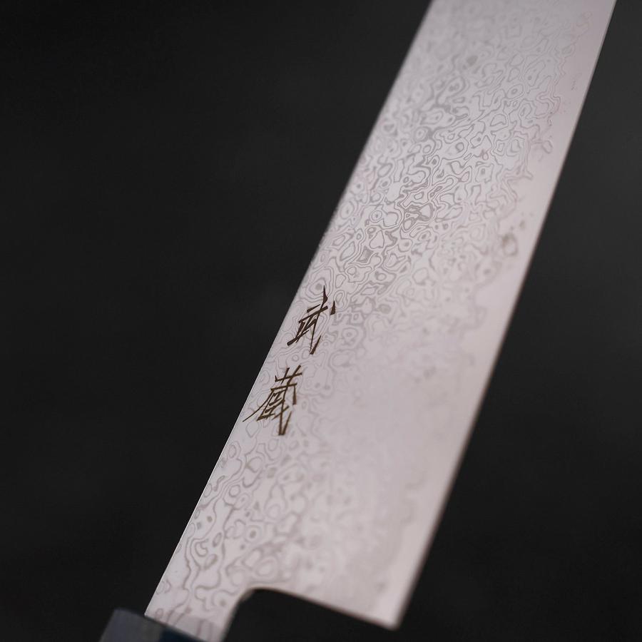 Kiritsuke SG-2 Wave Nickel Damascus Blue Maple Handle 210mm