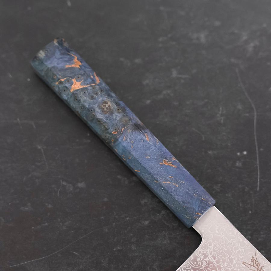 Kiritsuke SG-2 Wave Nickel Damascus Blue Maple Handle 210mm
