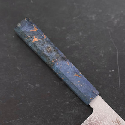 Kiritsuke SG-2 Wave Nickel Damascus Blue Maple Handle 210mm