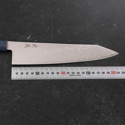 Kiritsuke SG-2 Wave Nickel Damascus Blue Maple Handle 210mm