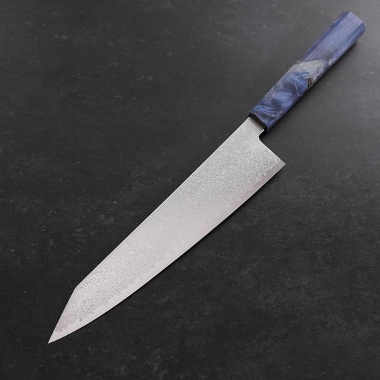 Kiritsuke SG-2 Wave Nickel Damascus Blue Maple Handle 240mm