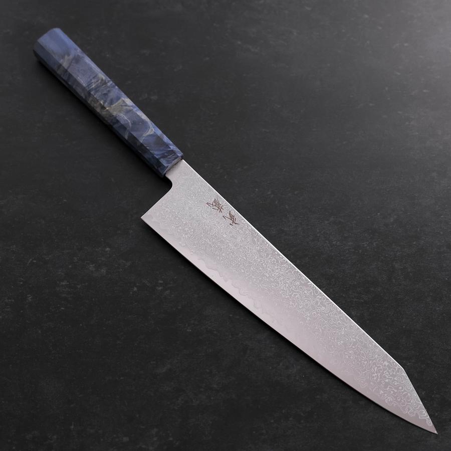 Kiritsuke SG-2 Wave Nickel Damascus Blue Maple Handle 240mm