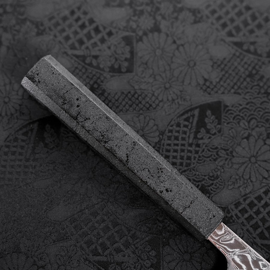 Kiritsuke SLD Wave Nickel Damascus Black Ishime Urushi Handle 210mm