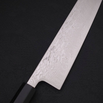 Kiritsuke SLD Wave Nickel Damascus Buffalo Ebony Handle 210mm