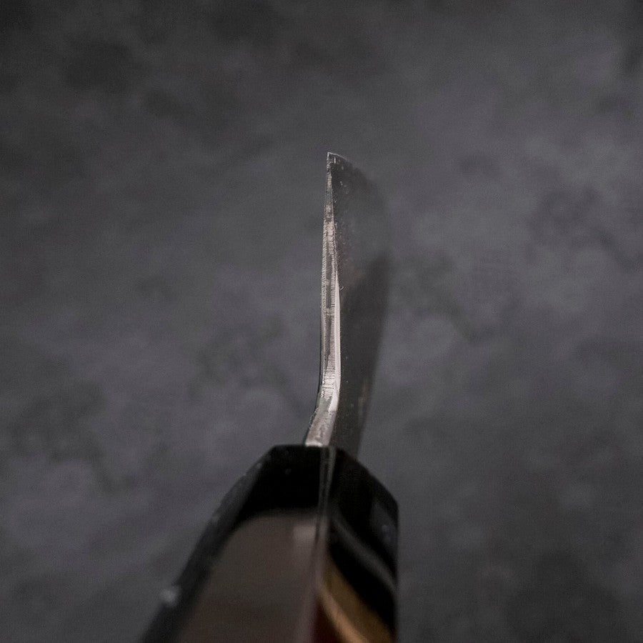 Kiritsuke Santoku Blue Steel #1 Kurouchi Suminagashi Buffalo Ebony Handle 170mm