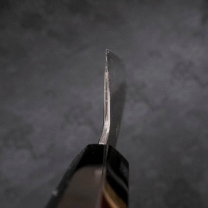 Kiritsuke Santoku Blue Steel #1 Kurouchi Suminagashi Buffalo Ebony Handle 170mm