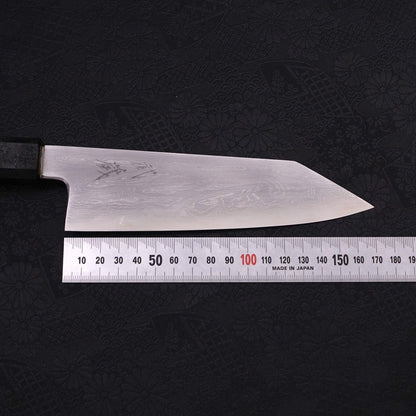 Kiritsuke Santoku Blue Steel #1 Suminagashi Black Ishime Handle 170mm