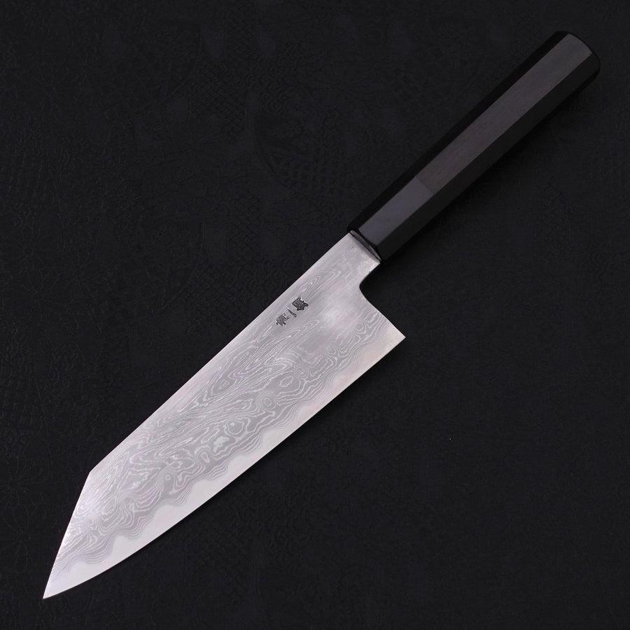 Kiritsuke Santoku Blue Steel #1 Suminagashi Buffalo Ebony Handle 170mm
