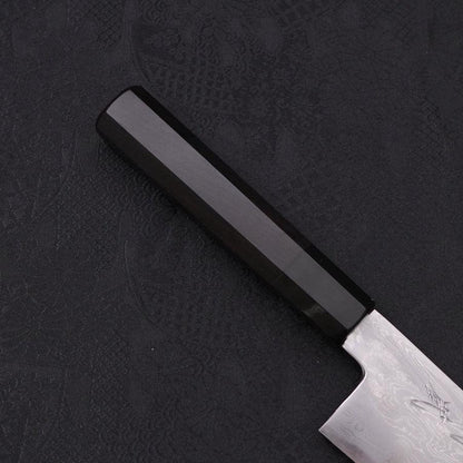 Kiritsuke Santoku Blue Steel #1 Suminagashi Buffalo Ebony Handle 170mm