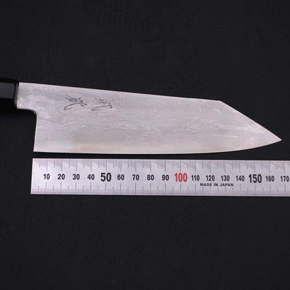 Kiritsuke Santoku Blue Steel #1 Suminagashi Buffalo Ebony Handle 170mm