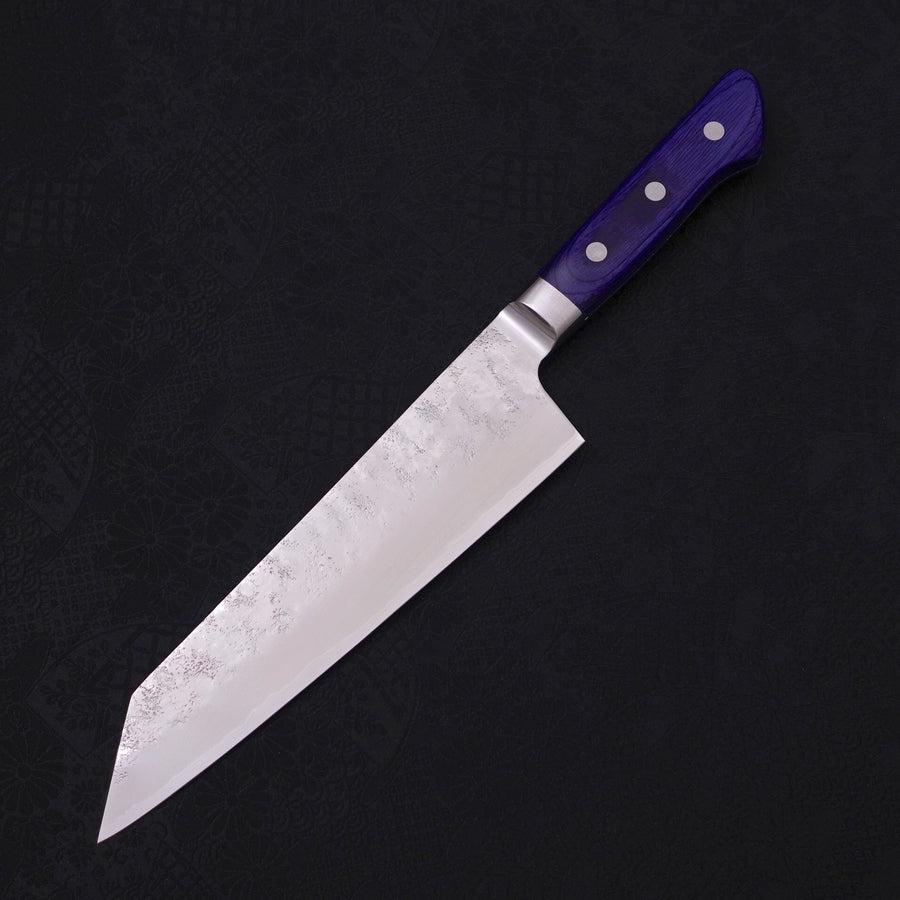 Kiritsuke Santoku Blue Steel #2 Nashiji Stainless Clad Western Handle 195mm