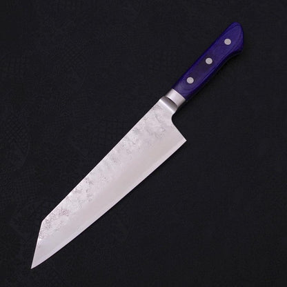 Kiritsuke Santoku Blue Steel #2 Nashiji Stainless Clad Western Handle 195mm