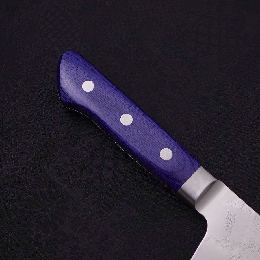 Kiritsuke Santoku Blue Steel #2 Nashiji Stainless Clad Western Handle 195mm