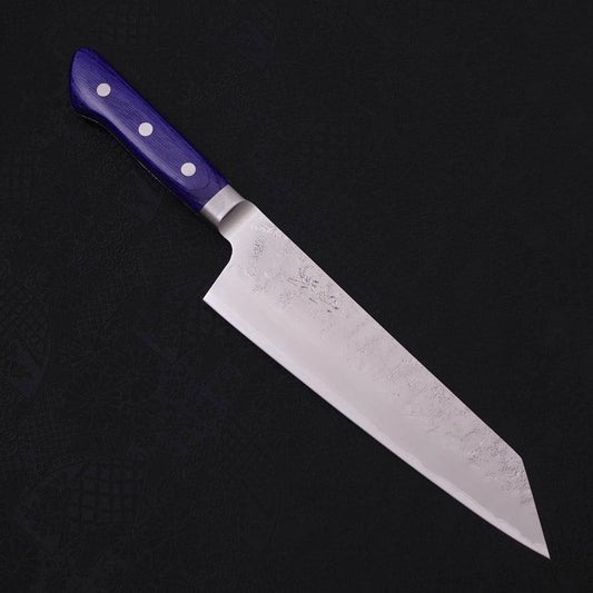 Kiritsuke Santoku Blue Steel #2 Nashiji Stainless Clad Western Handle 195mm