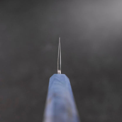 Kiritsuke Santoku Silver Steel #3 Nashiji Blue Maple Handle 180mm