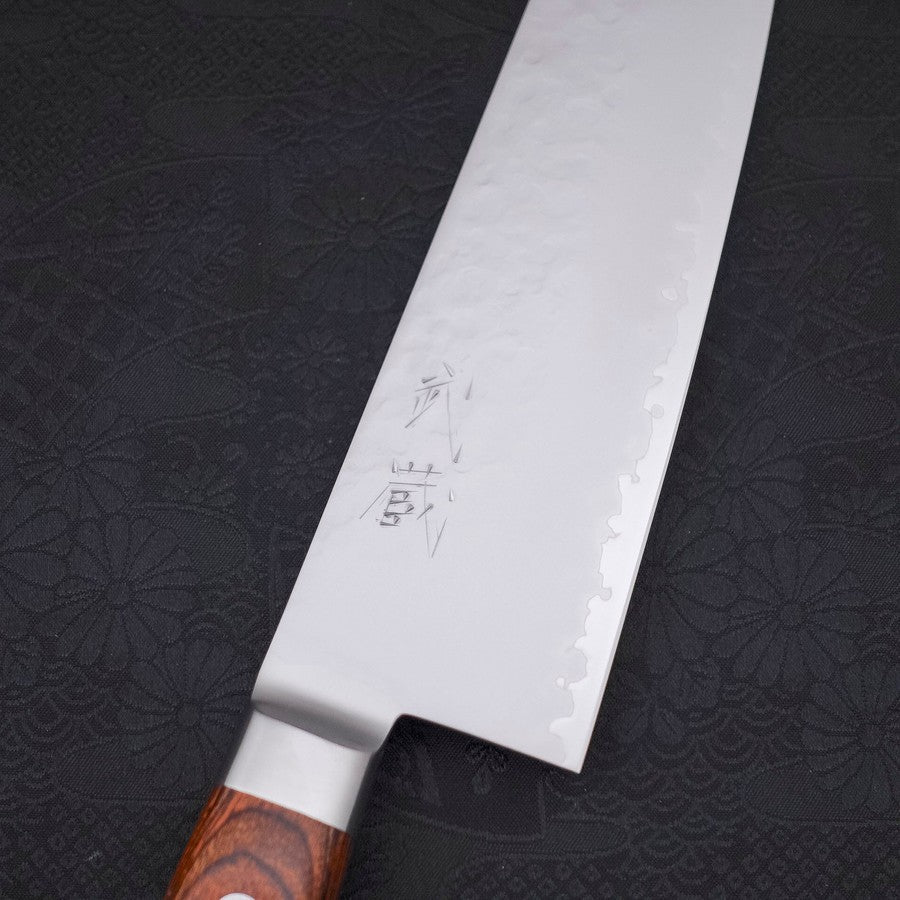 Kiritsuke Santoku VG-5 Stainless Tsuchime Western Mahogany Handle 190mm
