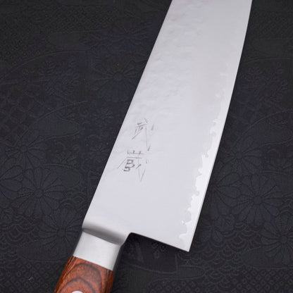 Kiritsuke Santoku VG-5 Stainless Tsuchime Western Mahogany Handle 190mm