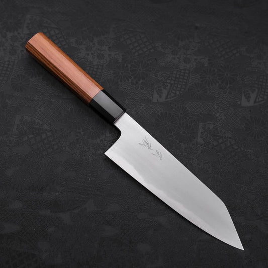 Kiritsuke Santoku White Steel #2 Kasumi Buffalo Teak Handle 180mm