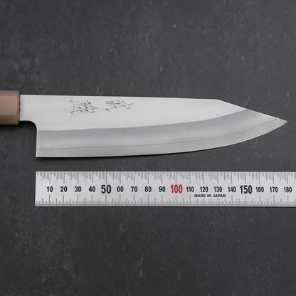 Kiritsuke Silver Steel #3 Bokashi Double Buffalo Capped Magnolia Handle 195mm