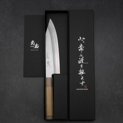 Kiritsuke Silver Steel #3 Bokashi Double Buffalo Capped Magnolia Handle 195mm