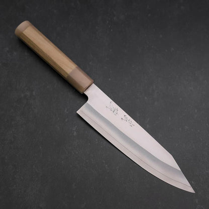 Kiritsuke Silver Steel #3 Bokashi Double Buffalo Capped Magnolia Handle 195mm